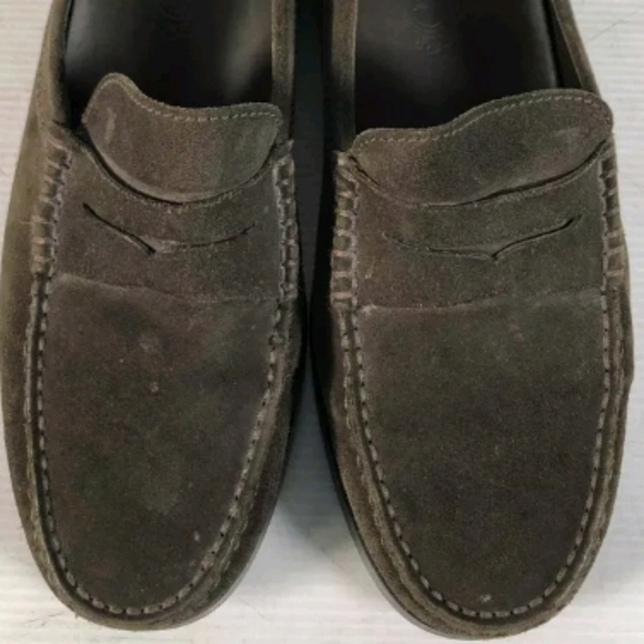 Tod's Other - Tod's Italy Dark Brown Suede Slip On Round Toe Penny Dress Loafers 9.5
